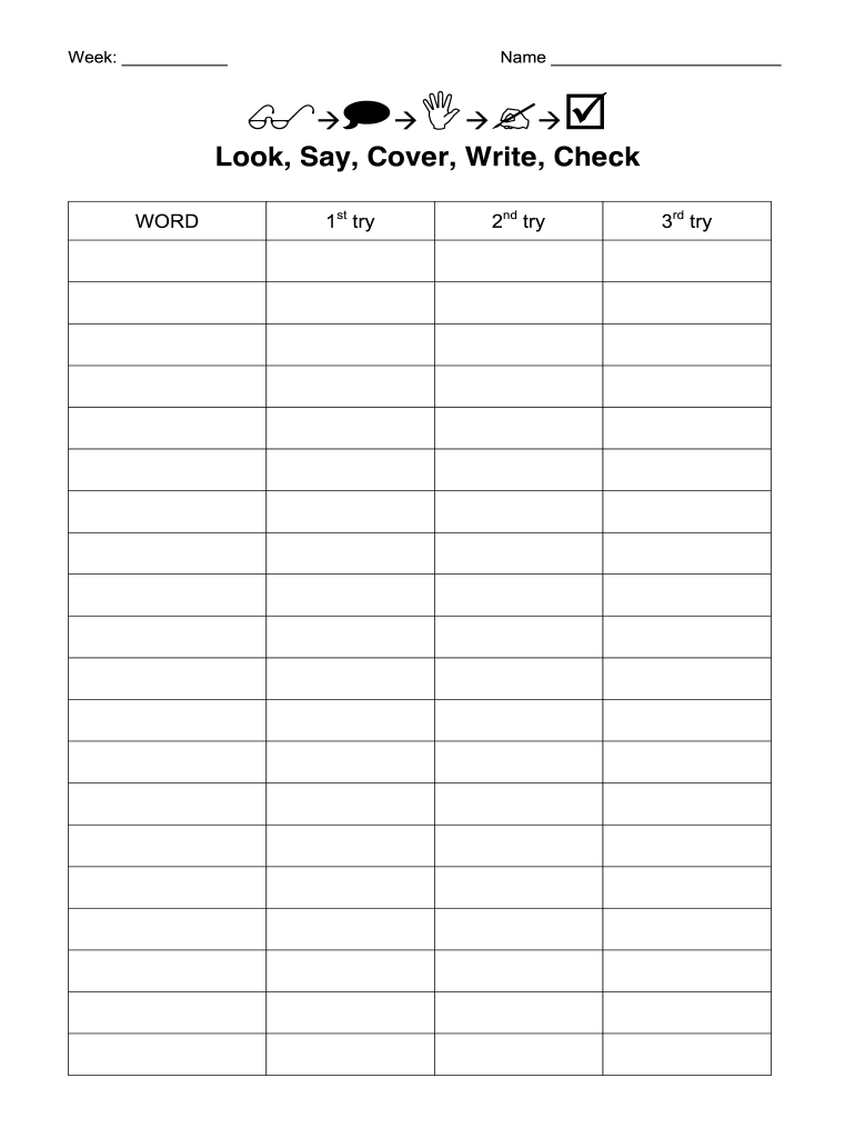 Printable Blank Spelling Worksheets