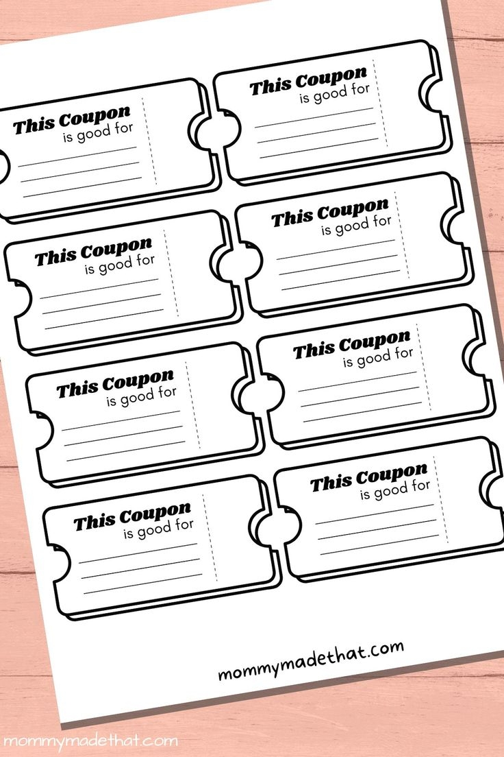 Classroom Coupons Blank Printable