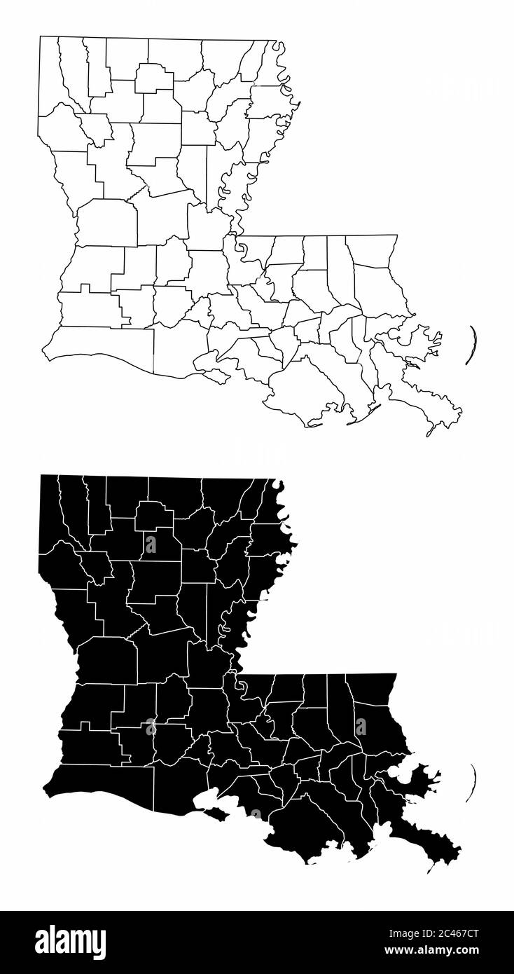 Blank Louisiana Parish Map Printable