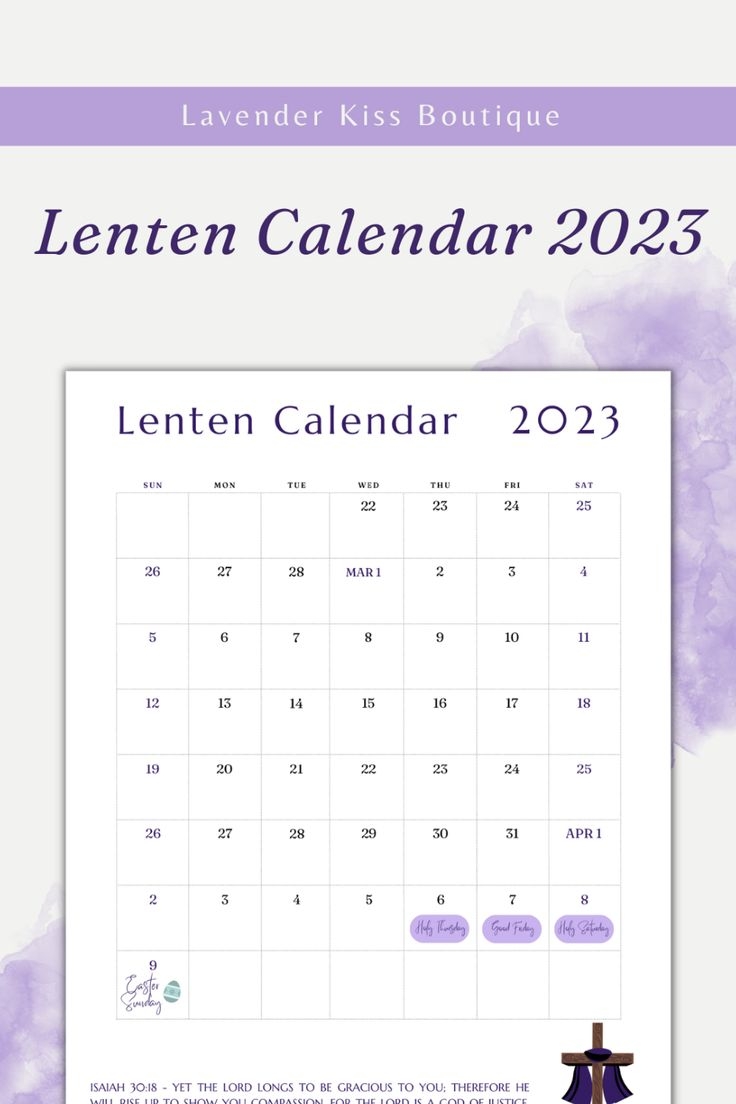 Make Lent Meaningful With Our Lenten Prayer Calendar 2023 Great 