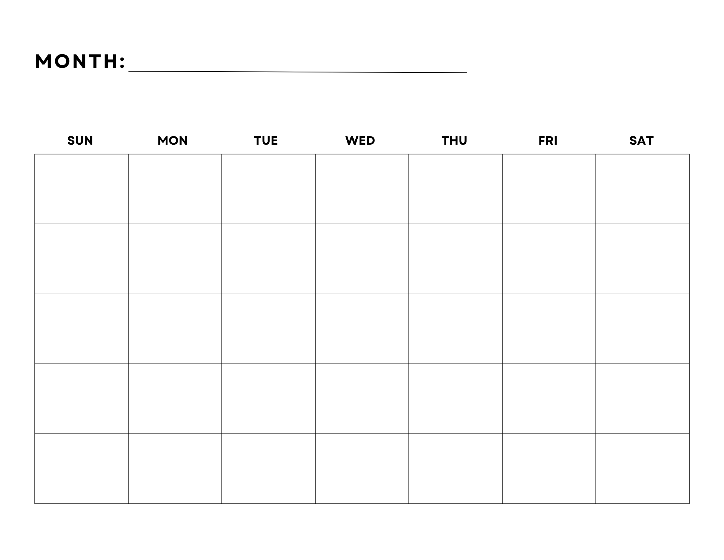 Printable Blank Calendar To Organize