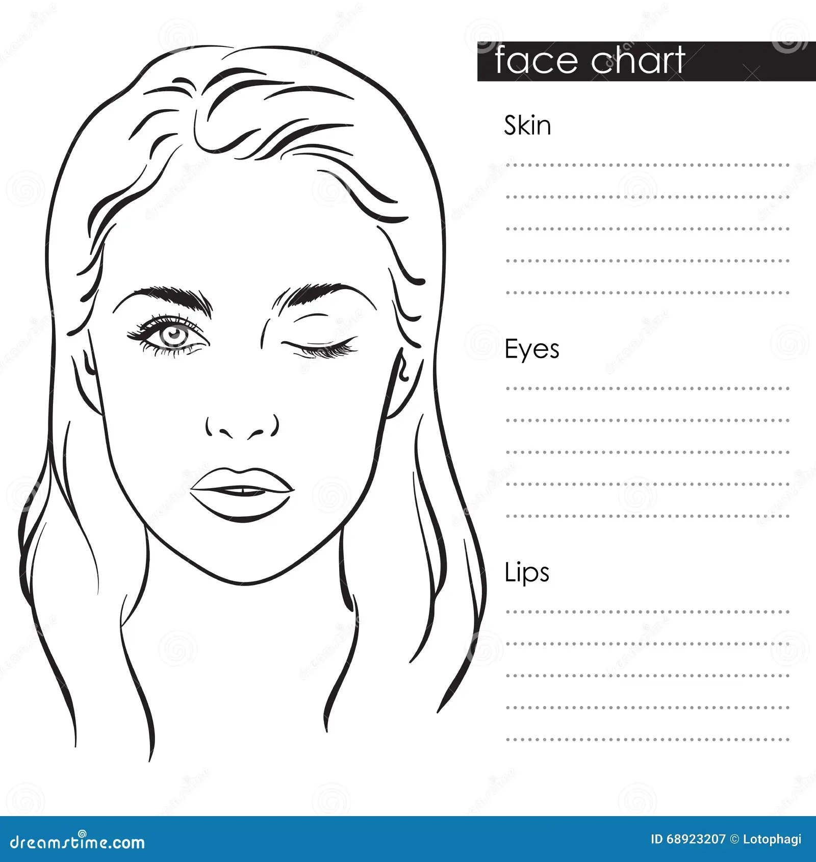 Blank Face Template Printable Makeup