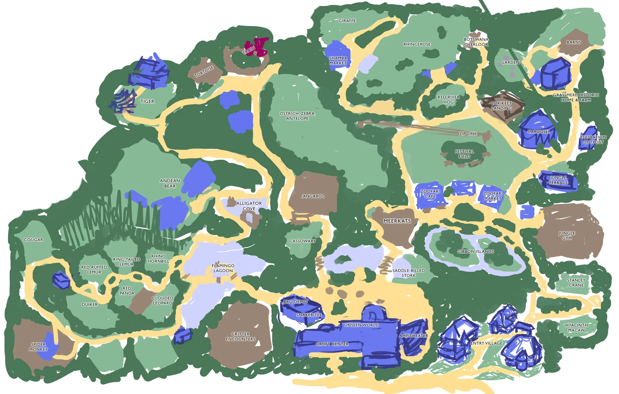Making The Nashville Zoo Map Carden Illustration