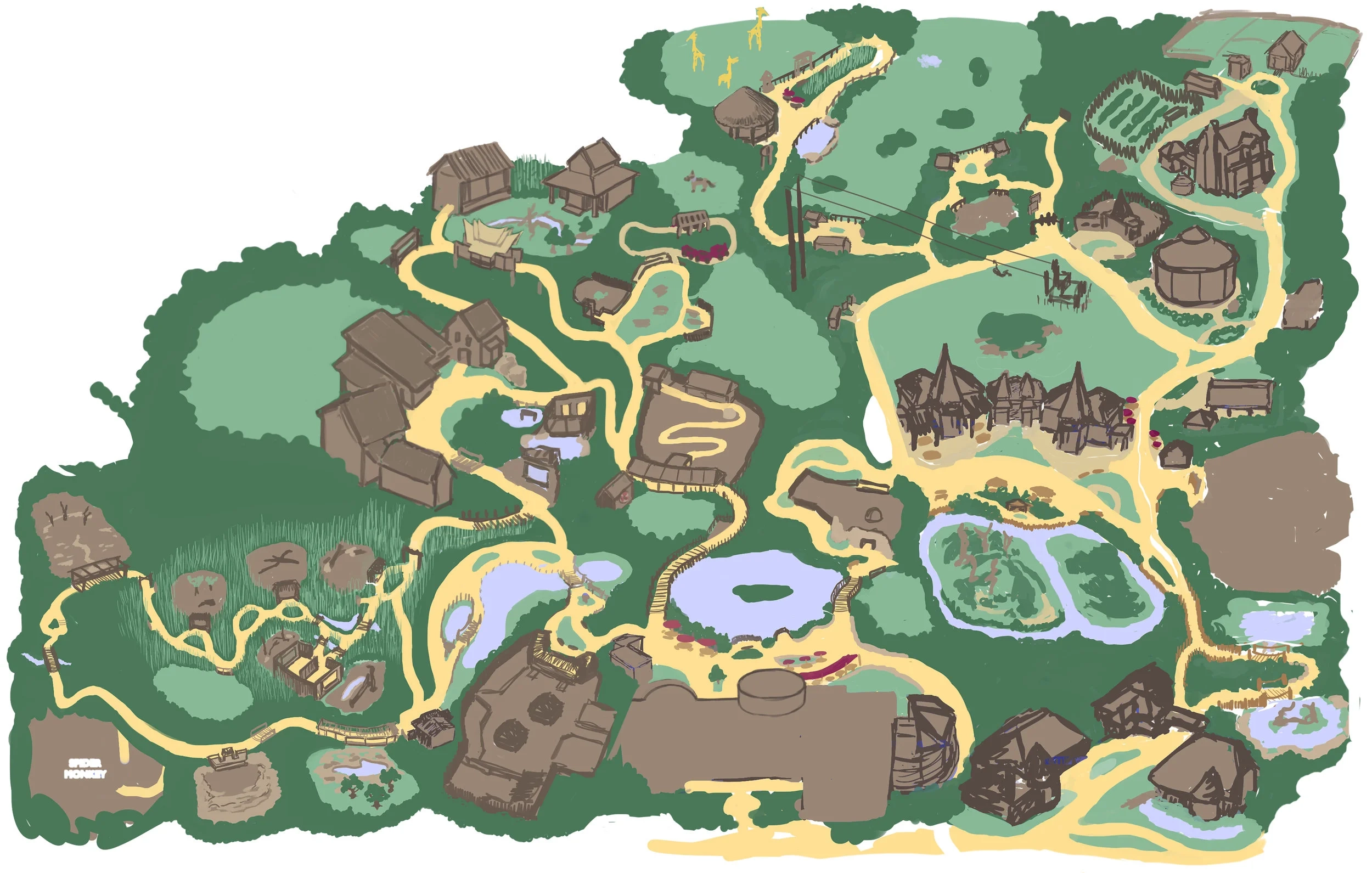 Making The Nashville Zoo Map Carden Illustration