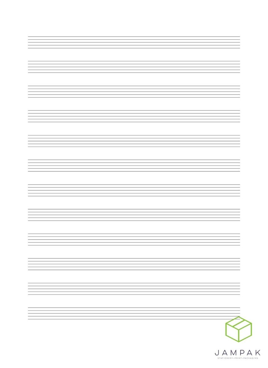 Manuscript Paper 12 Stave A4 Size 170gsm Premium Music 