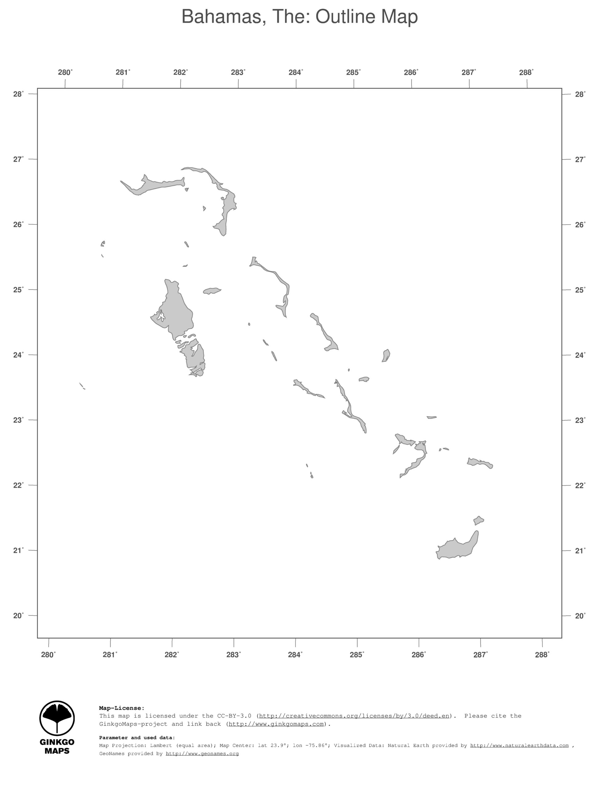 Blank Map Of Bahamas Printable