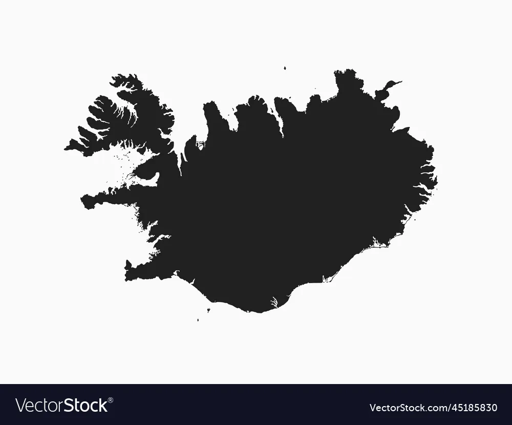 Map Iceland Template Outline Country Royalty Free Vector