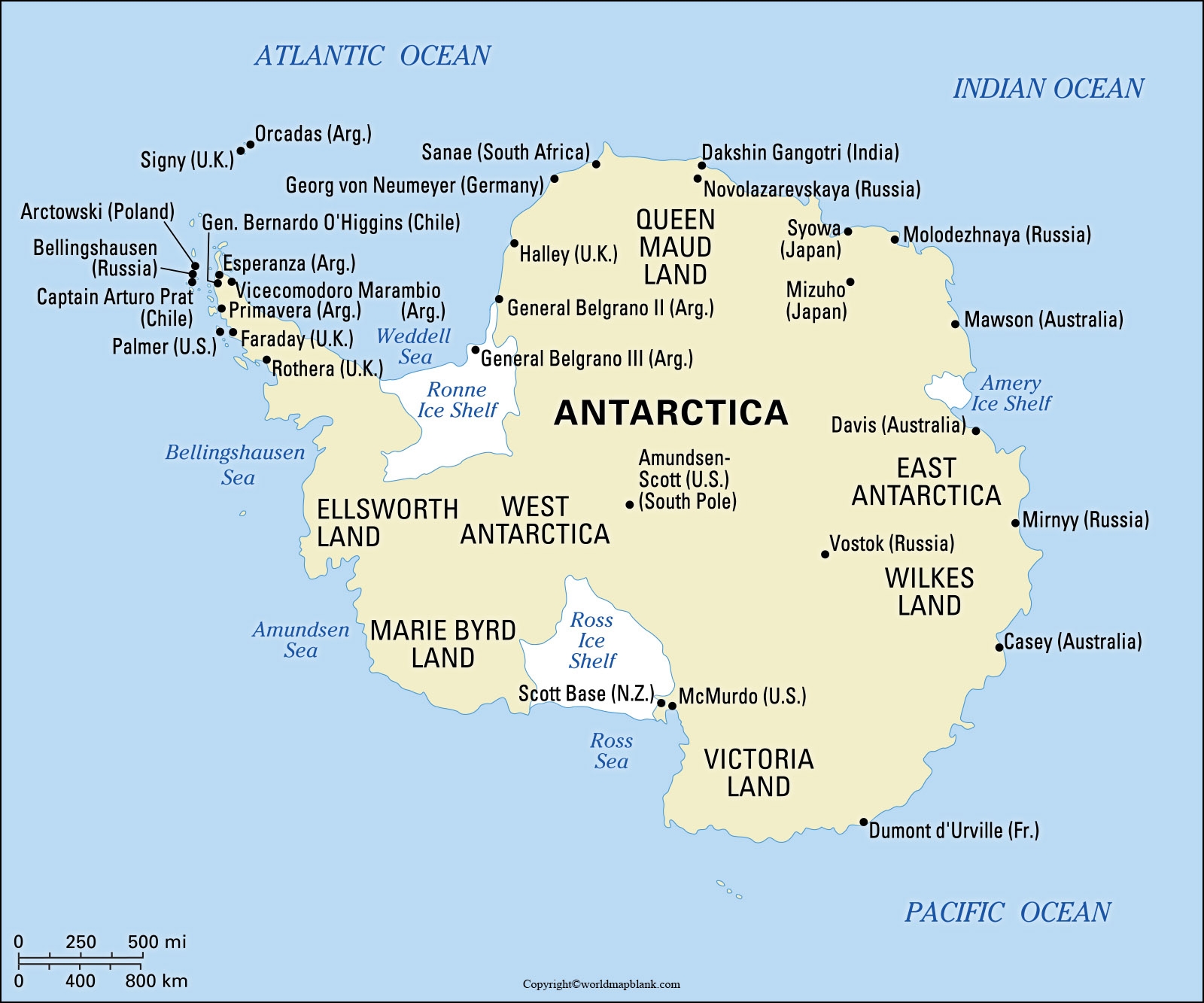 Printable Blank Antacrctic Circle Map