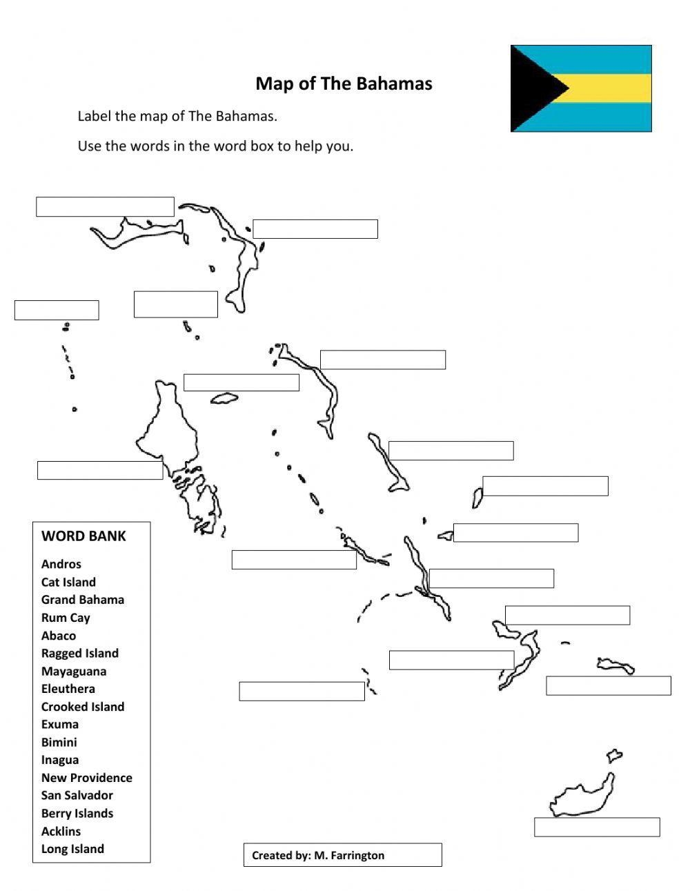 Map Of The Baha Free Interactive Worksheets 461965