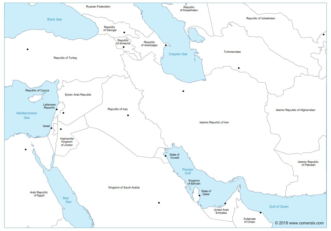 Blank Middle East Map Printable