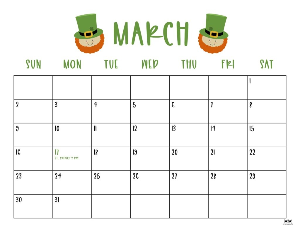 March 2025 Calendars 107 FREE Printables Printabulls