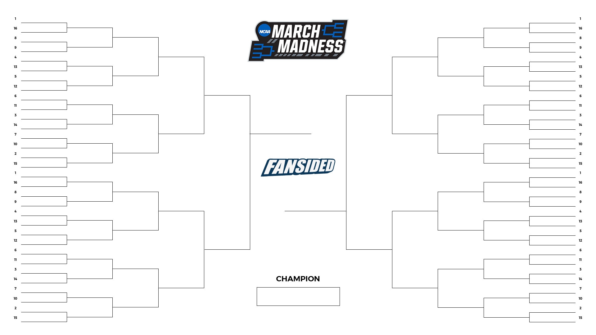 Blank Printable March Madness Bracket