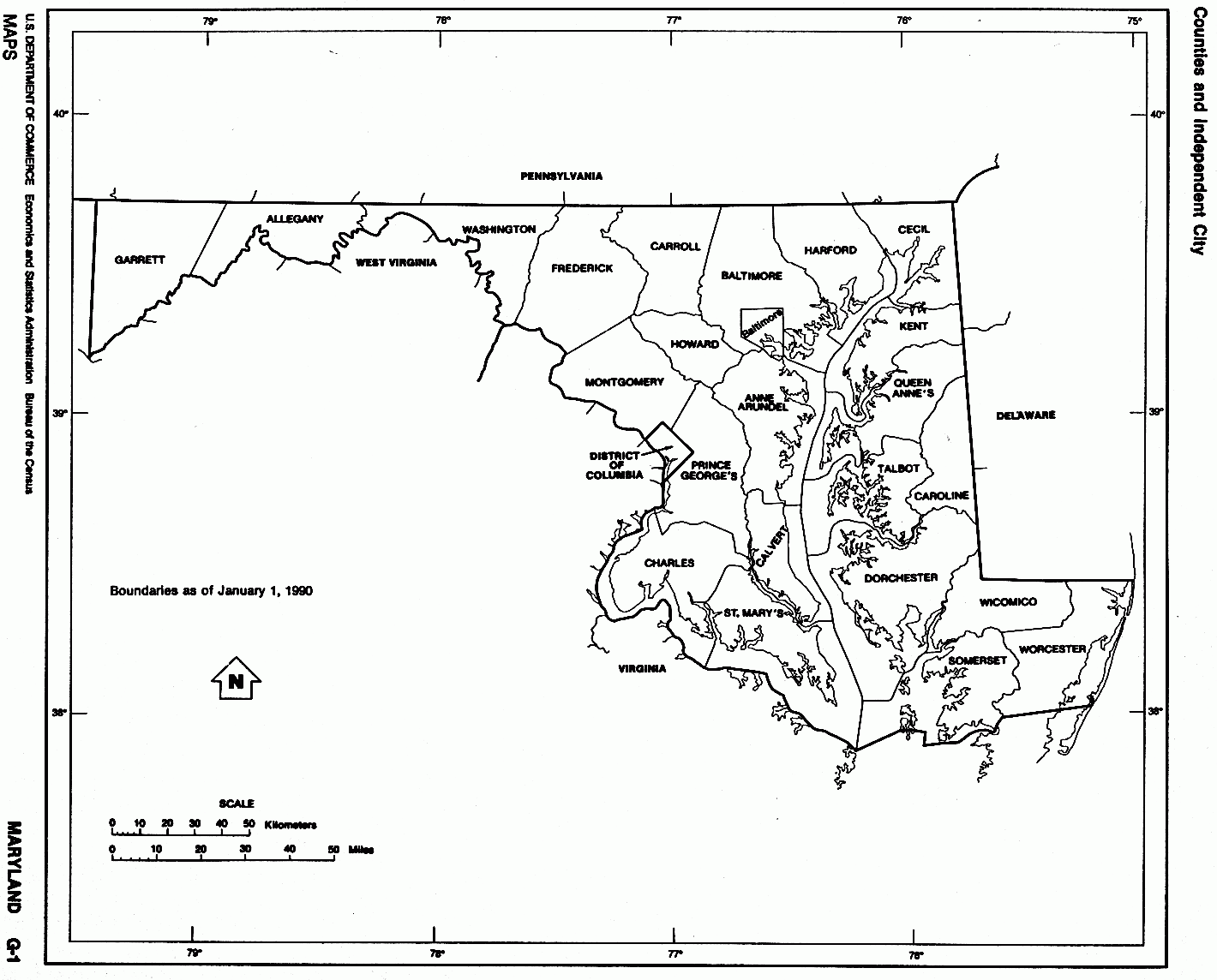 Printable Blank Map Of Maryland