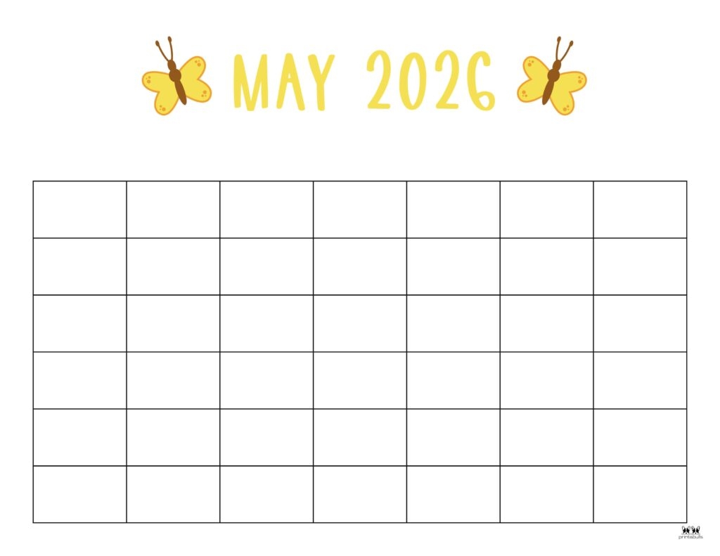 Printable Blank May 2026 Calendar