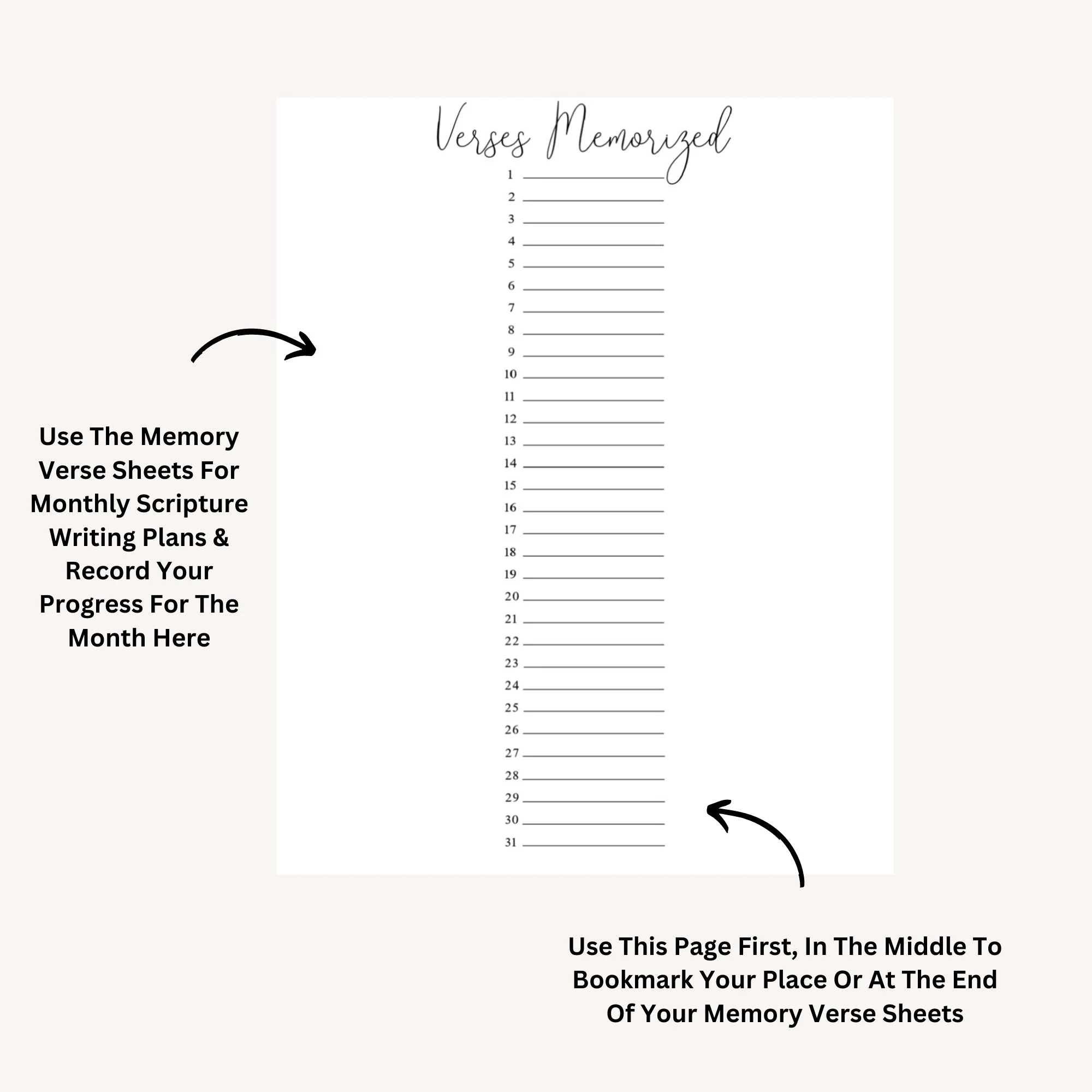 Memory Verse Printable Bible Study Worksheet PDF Download Etsy