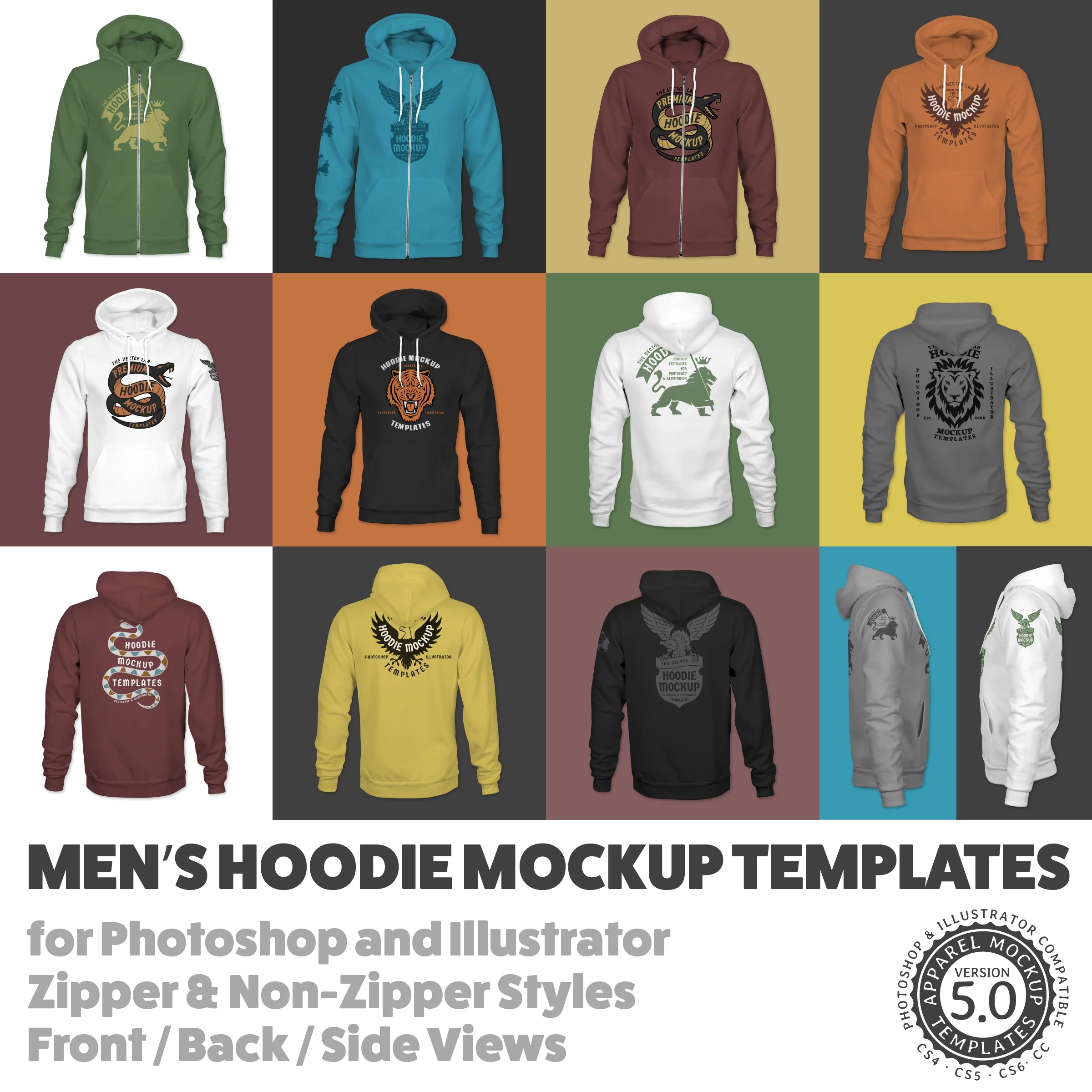 Men s Hoodie Mockup Templates TheVectorLab