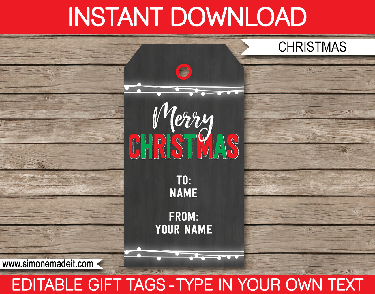 Merry Christmas Gift Tags Template Printable Chalkboard Gift Tags