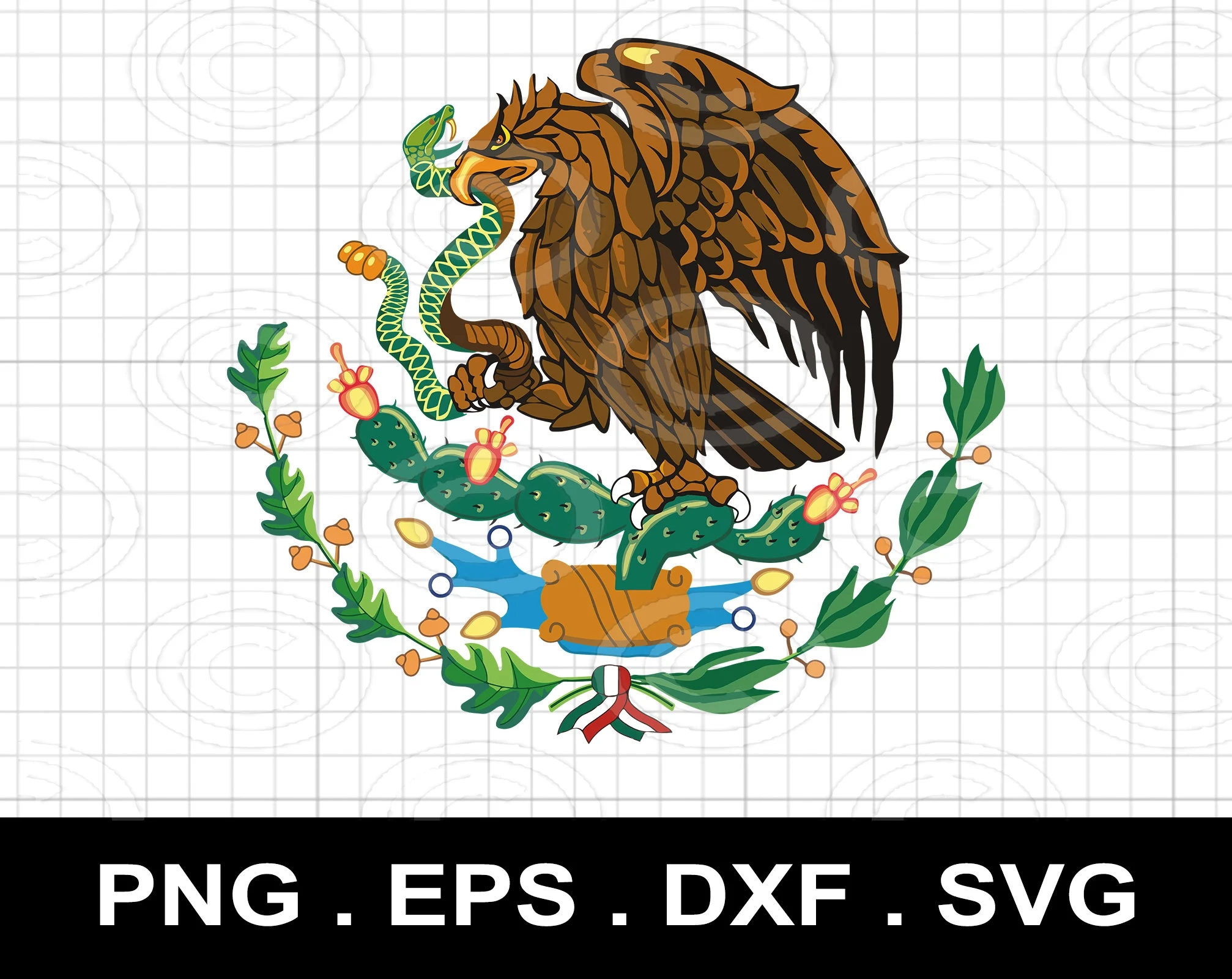 Mexican Eagle Svg Png Eps Dxf Mexico Svg Mexico Coat Of Arms 