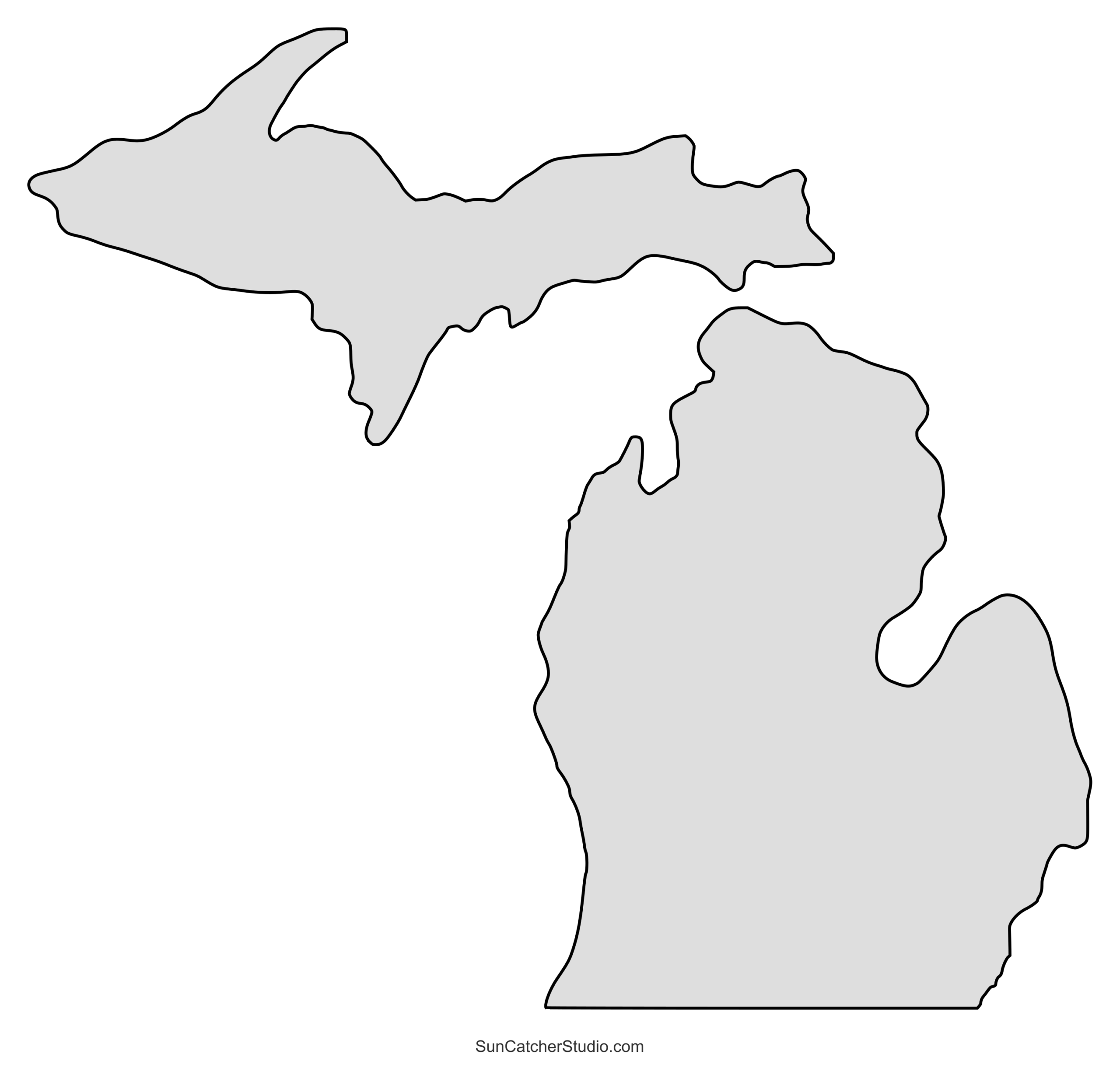 Printable Blank Map Of Michigan