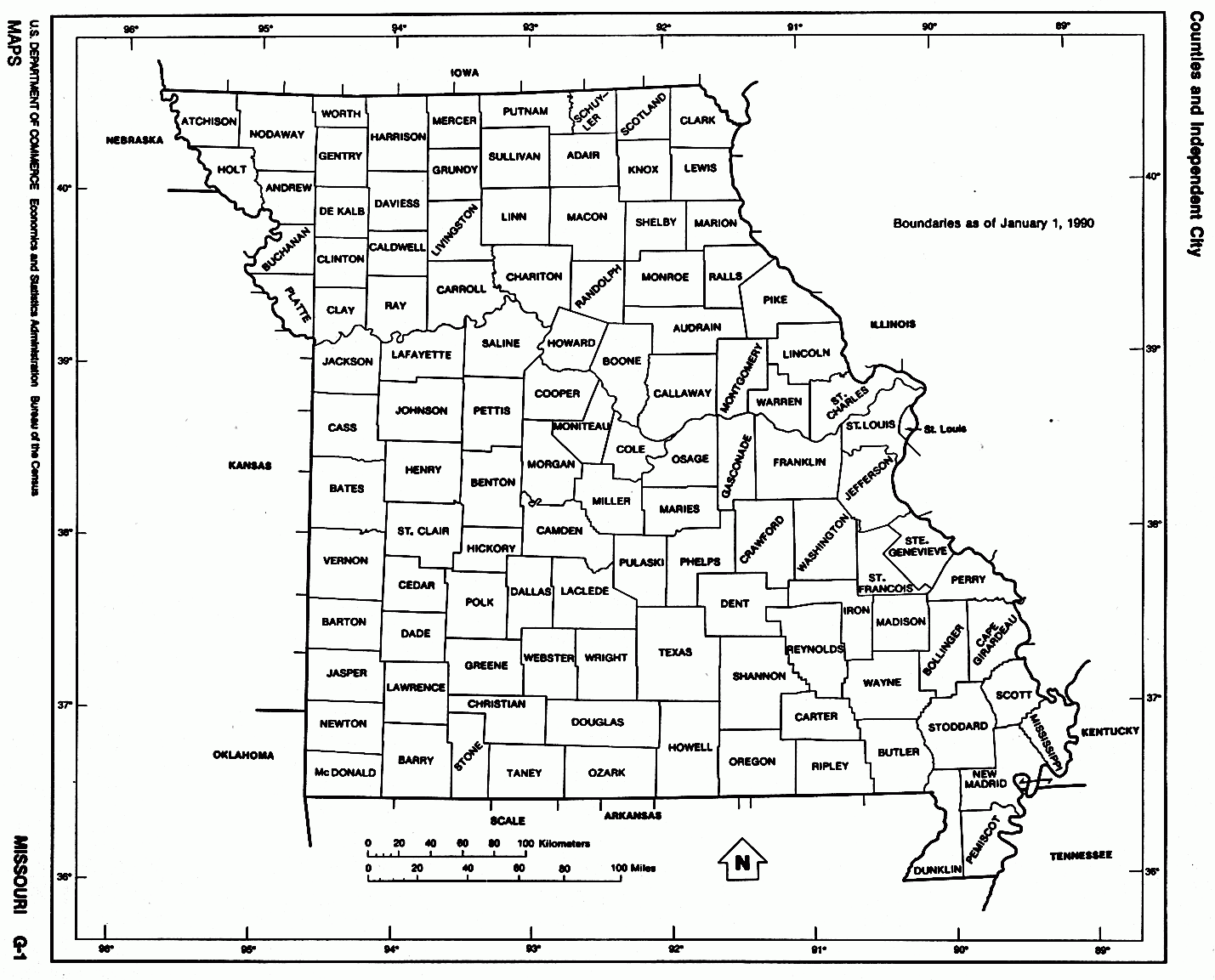Blank Political Missouri Map Printable