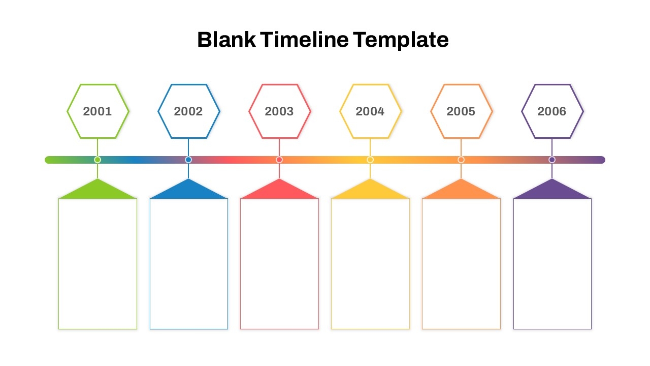 Modern Color Coded Layout Blank Timeline Template PowerPoint 