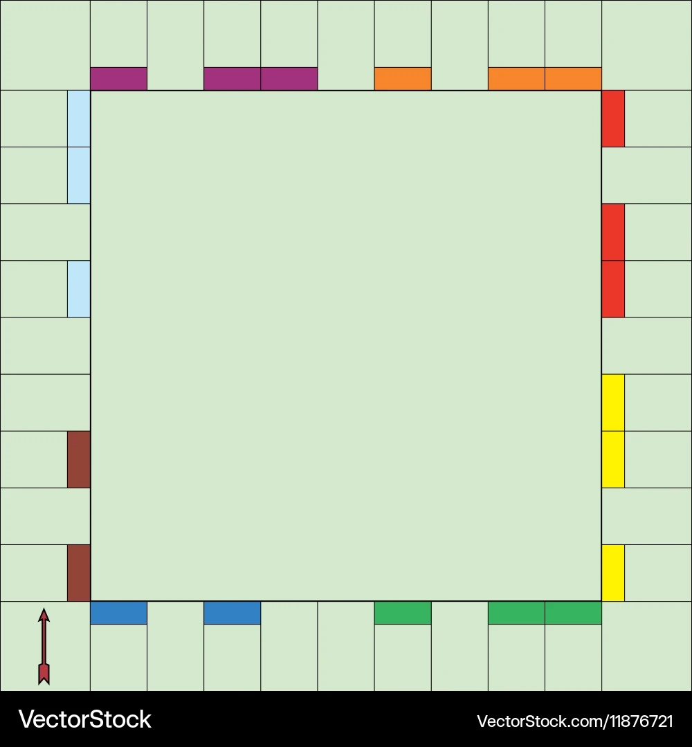 Monopol Spiel Board Vorlage Lizenzfreies Vektorbild