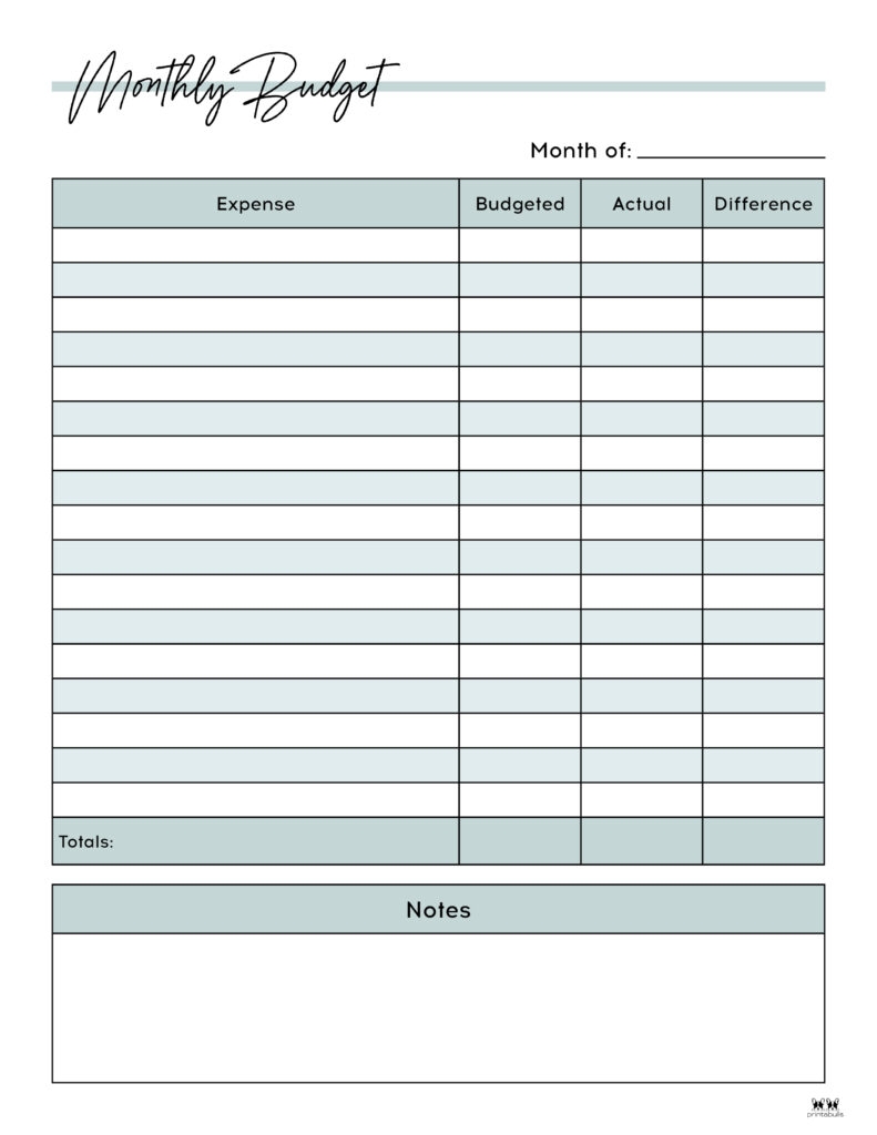 Free Printable Budget Worksheets Blank