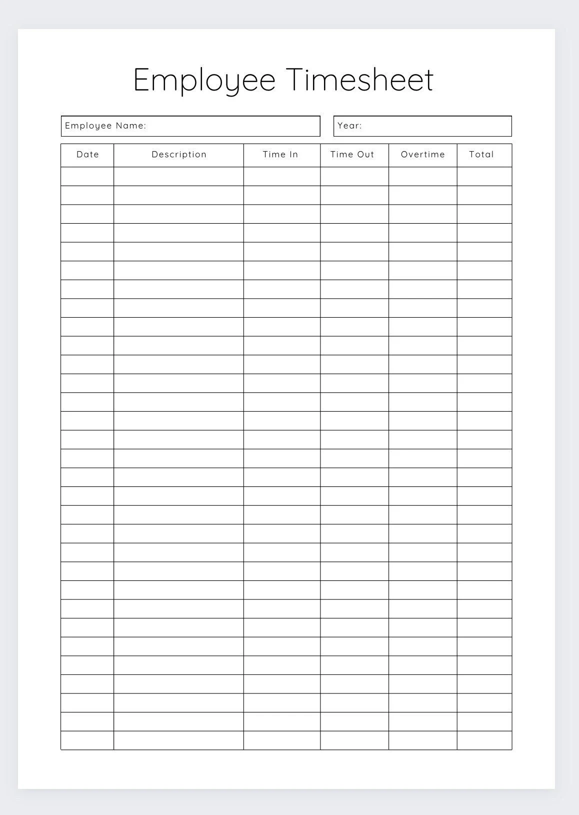 Free Blank Printable Timecare Slip
