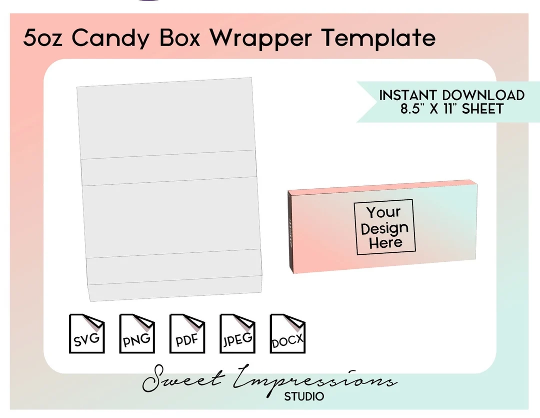 Blank Candy Printable Wrapper