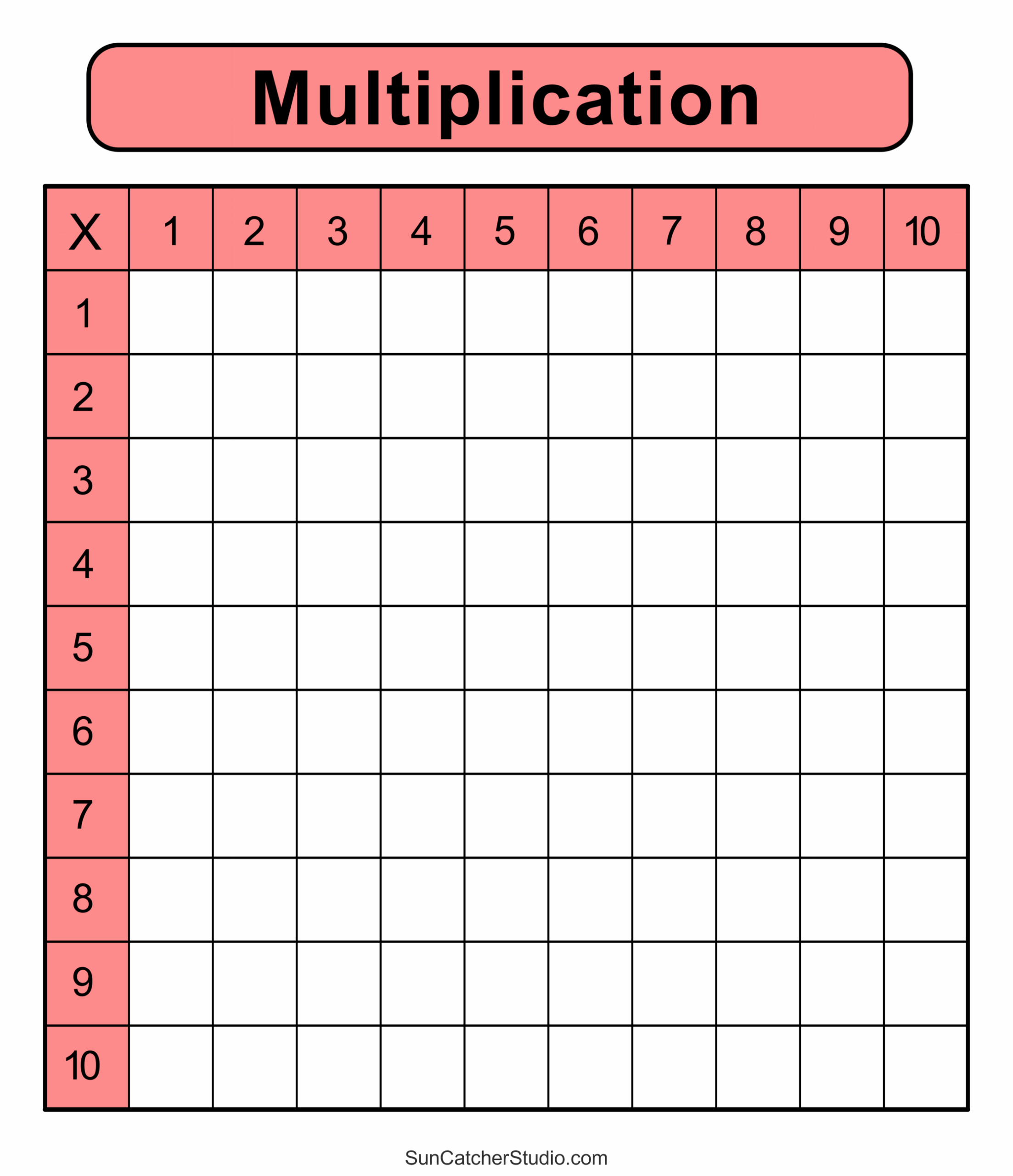 Blank Multiplication Worksheets Color Printables