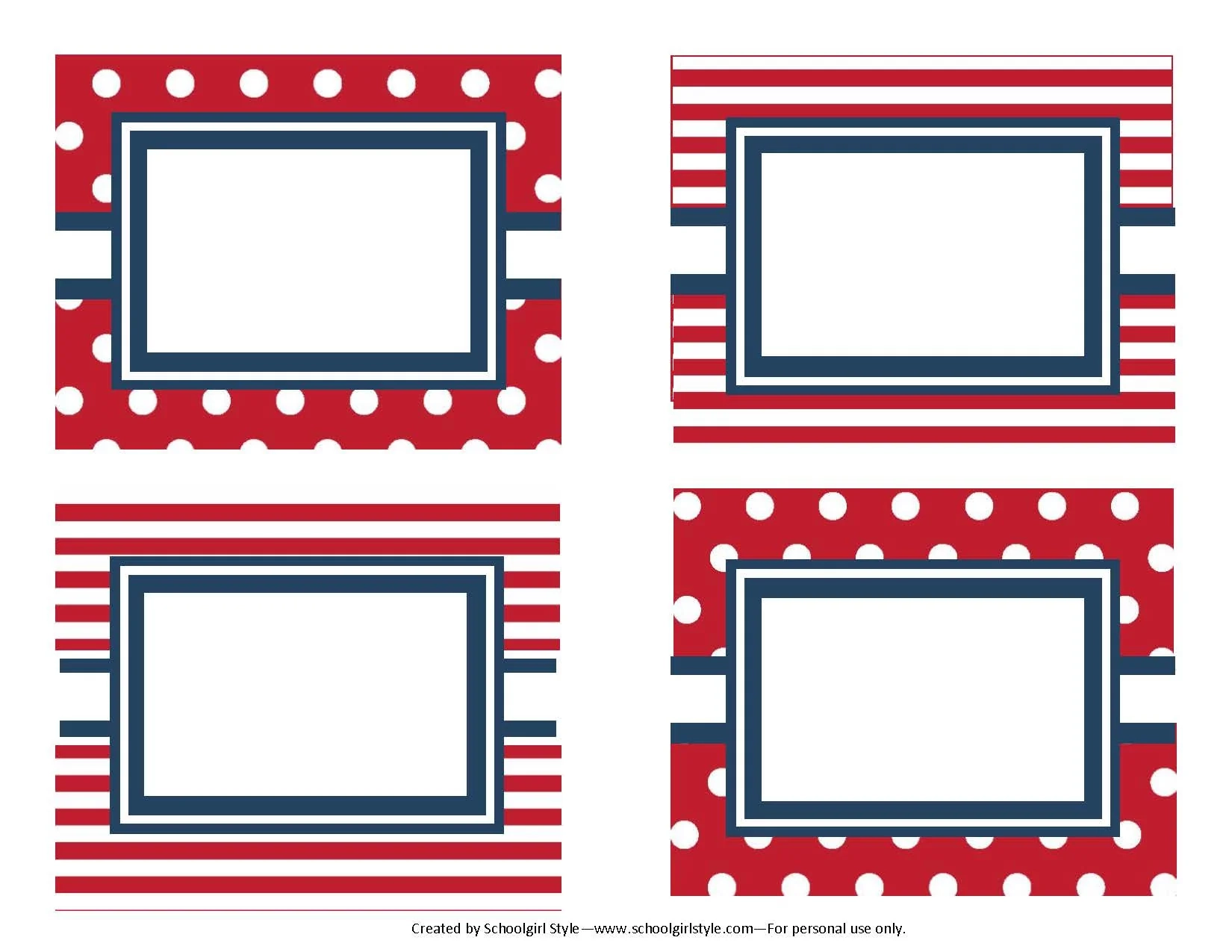 Patriotic Printable Blank Paper Labels