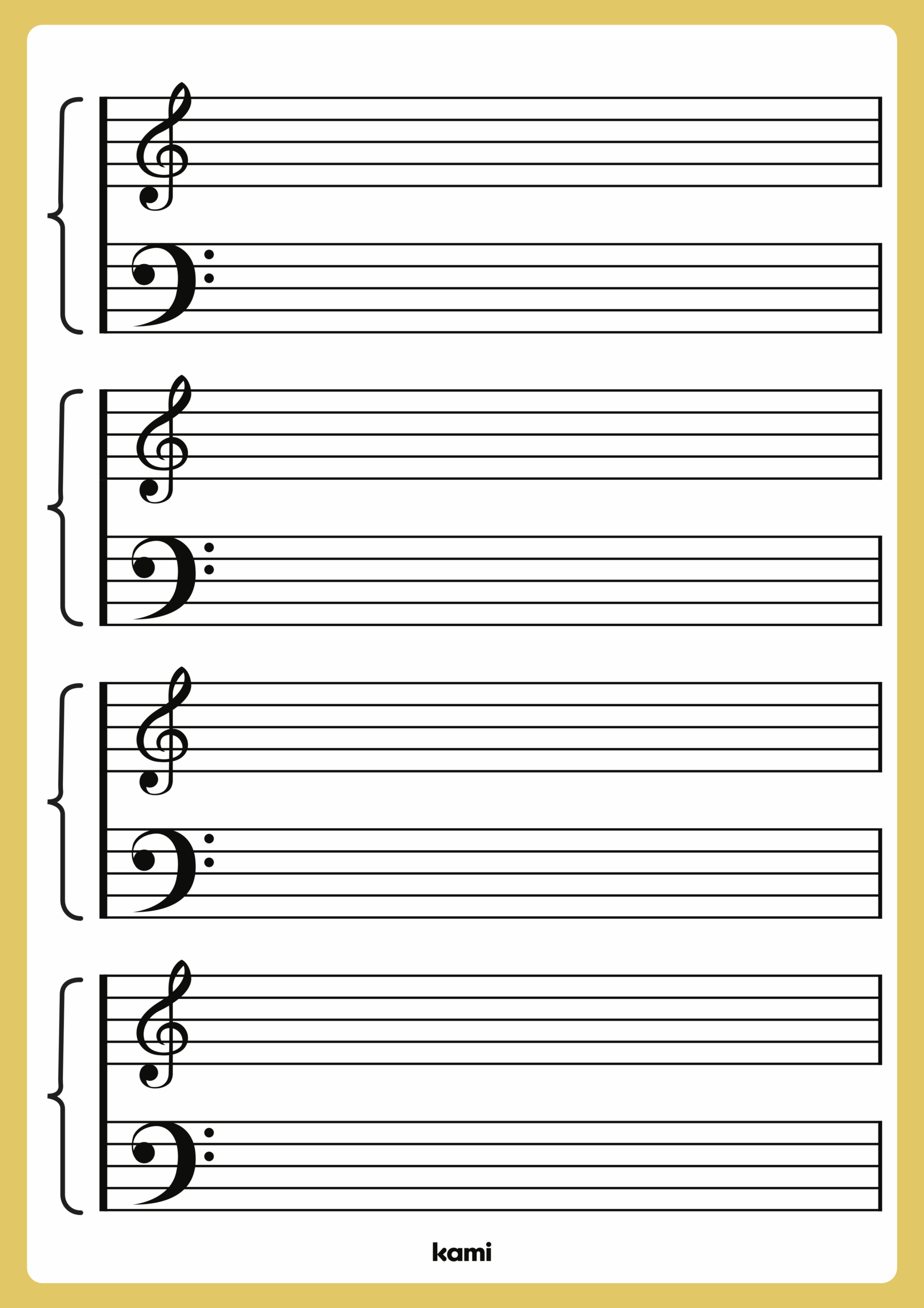 Printable Blank Musical Notation