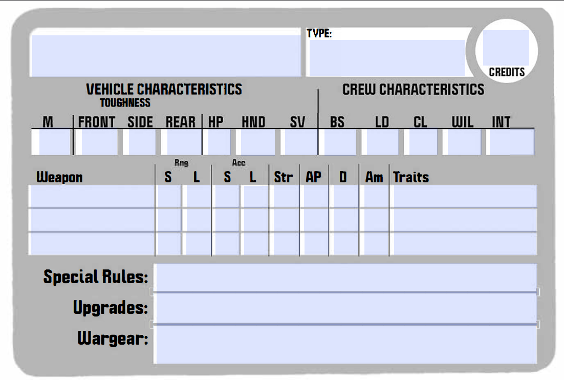 Necromunda Vehicle Card Tabletop Campaign Repository