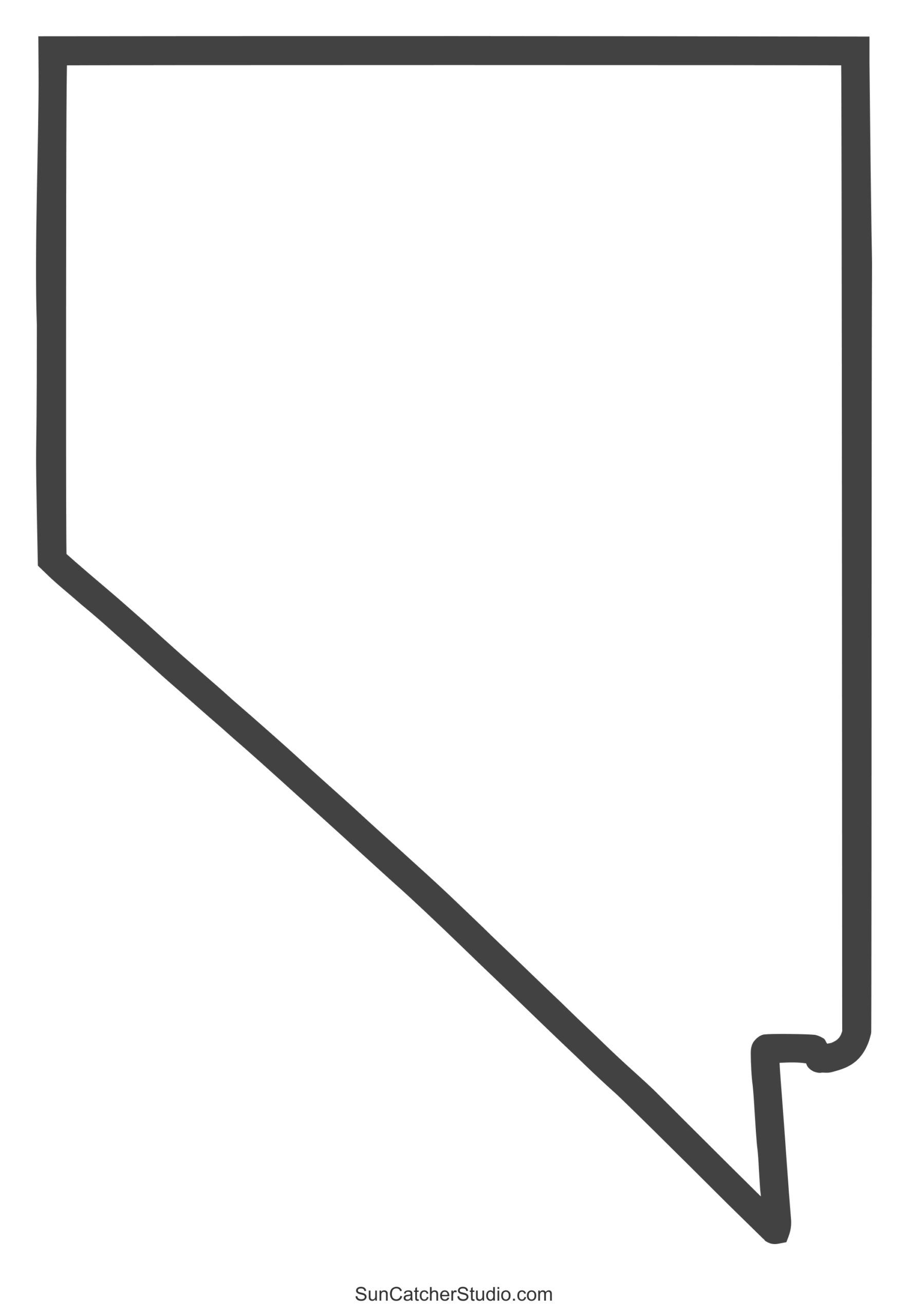 Nevada Map Outline Printable State Shape Stencil Pattern 