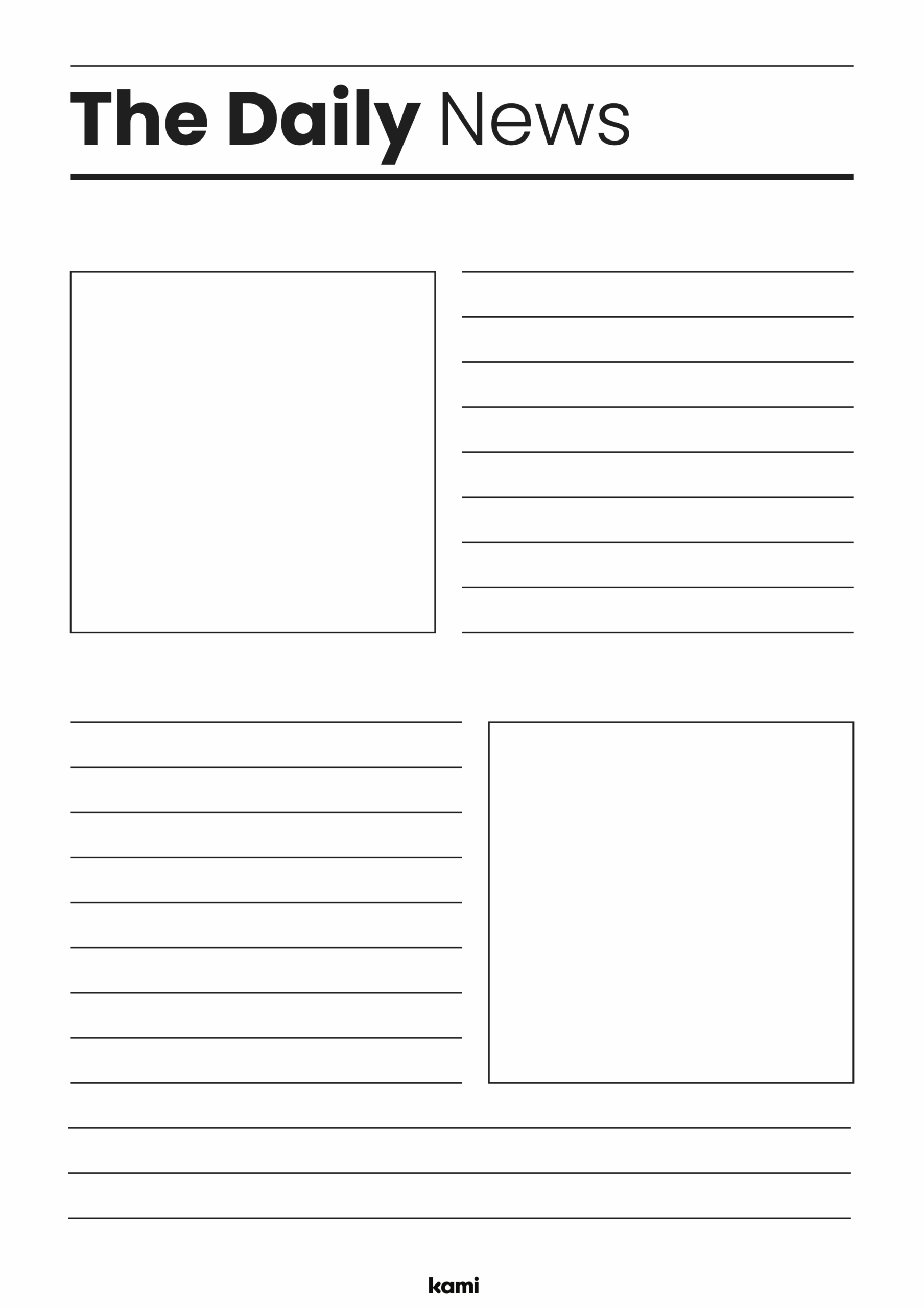Headline Blank Worksheets Printable