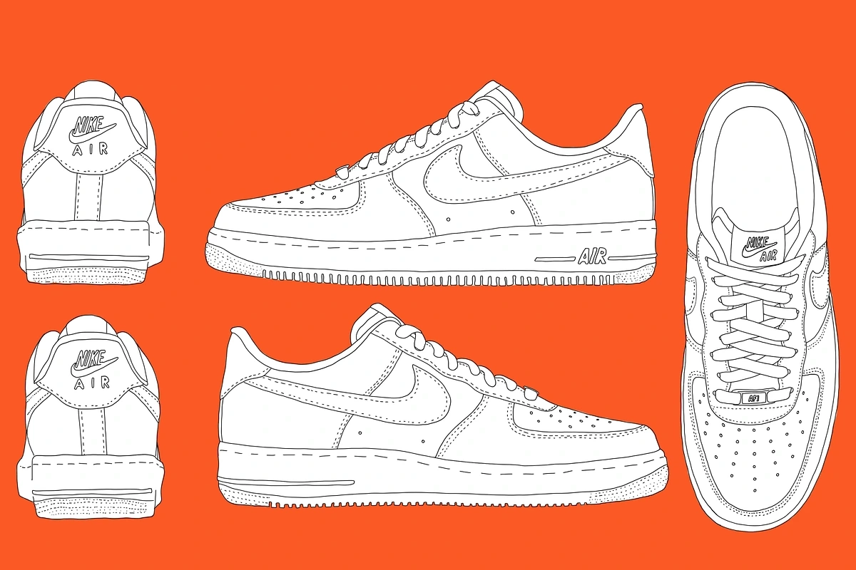 Nike Air Force 1 Low Blank Template