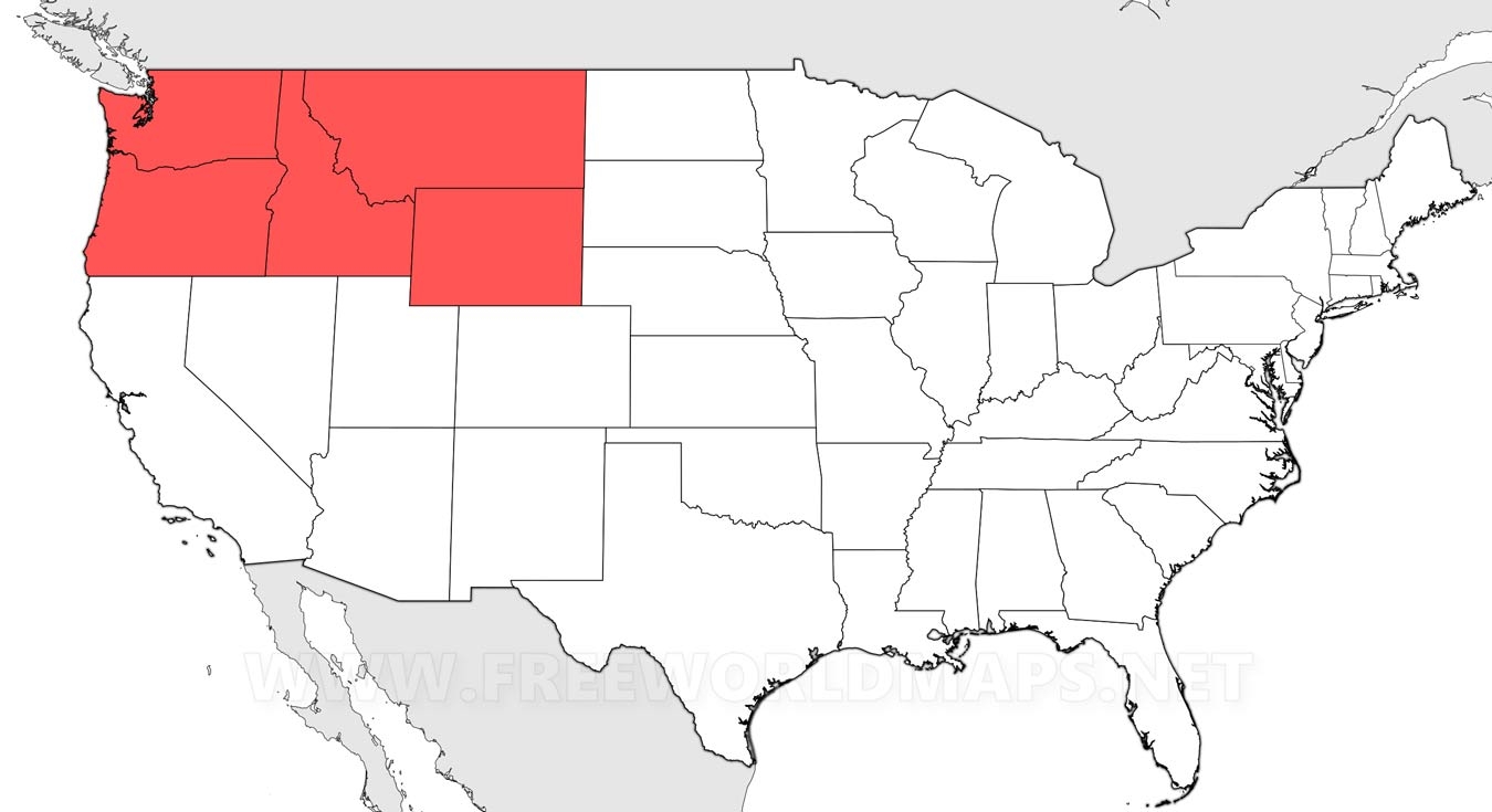 Northwest Usa Printable Map Blank