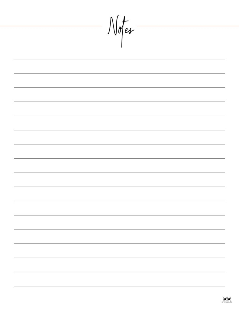 Note Pages amp Templates 30 FREE Printables Printabulls
