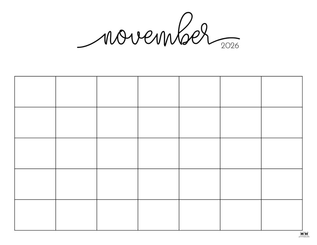 November 2026 Blank Calendar Printable