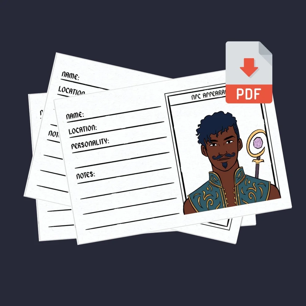 NPC Card Free PDF Template The Wanderer s Tome