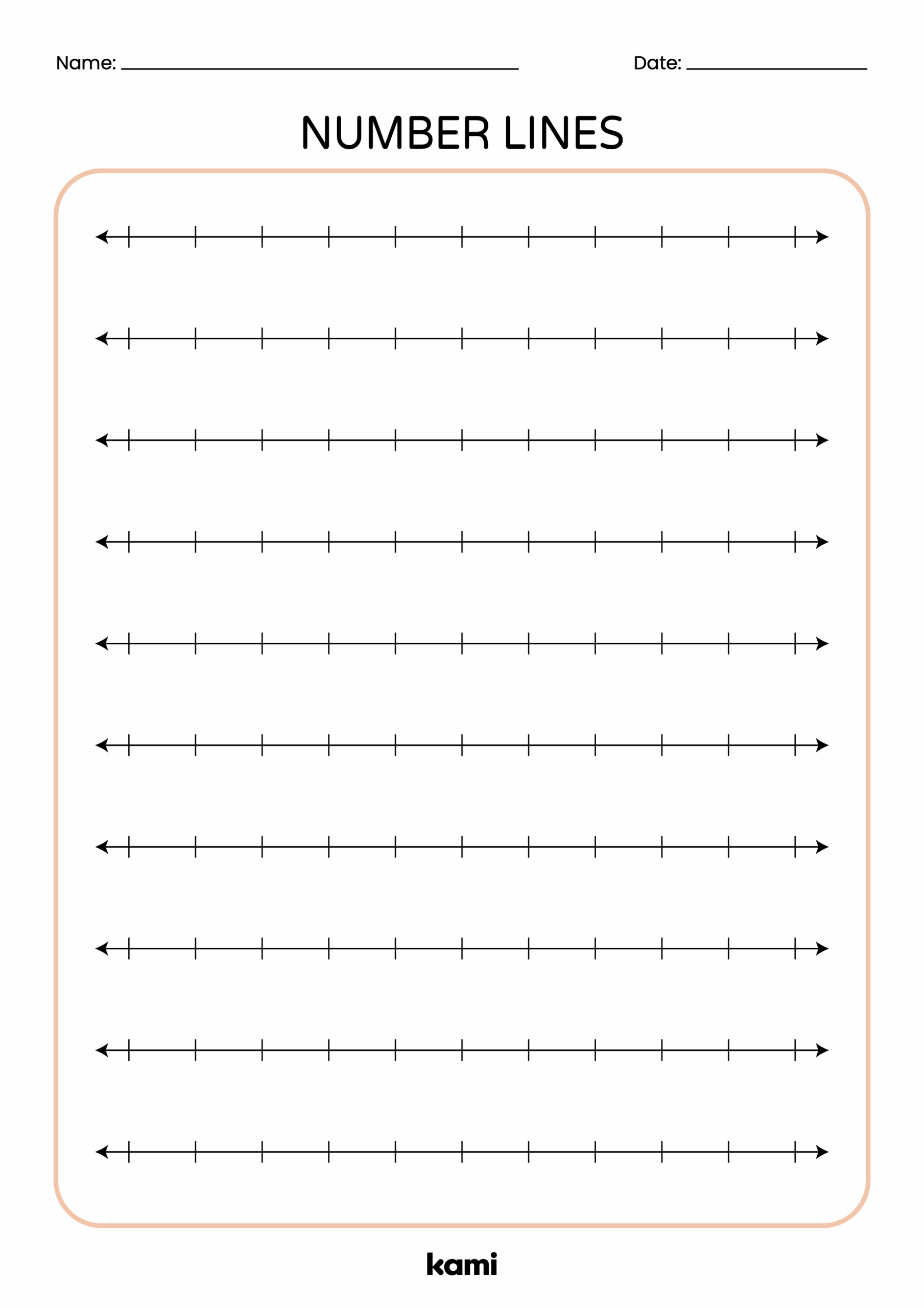 Number Lines Chart Blank For Teachers Perfect For Grades 1st 