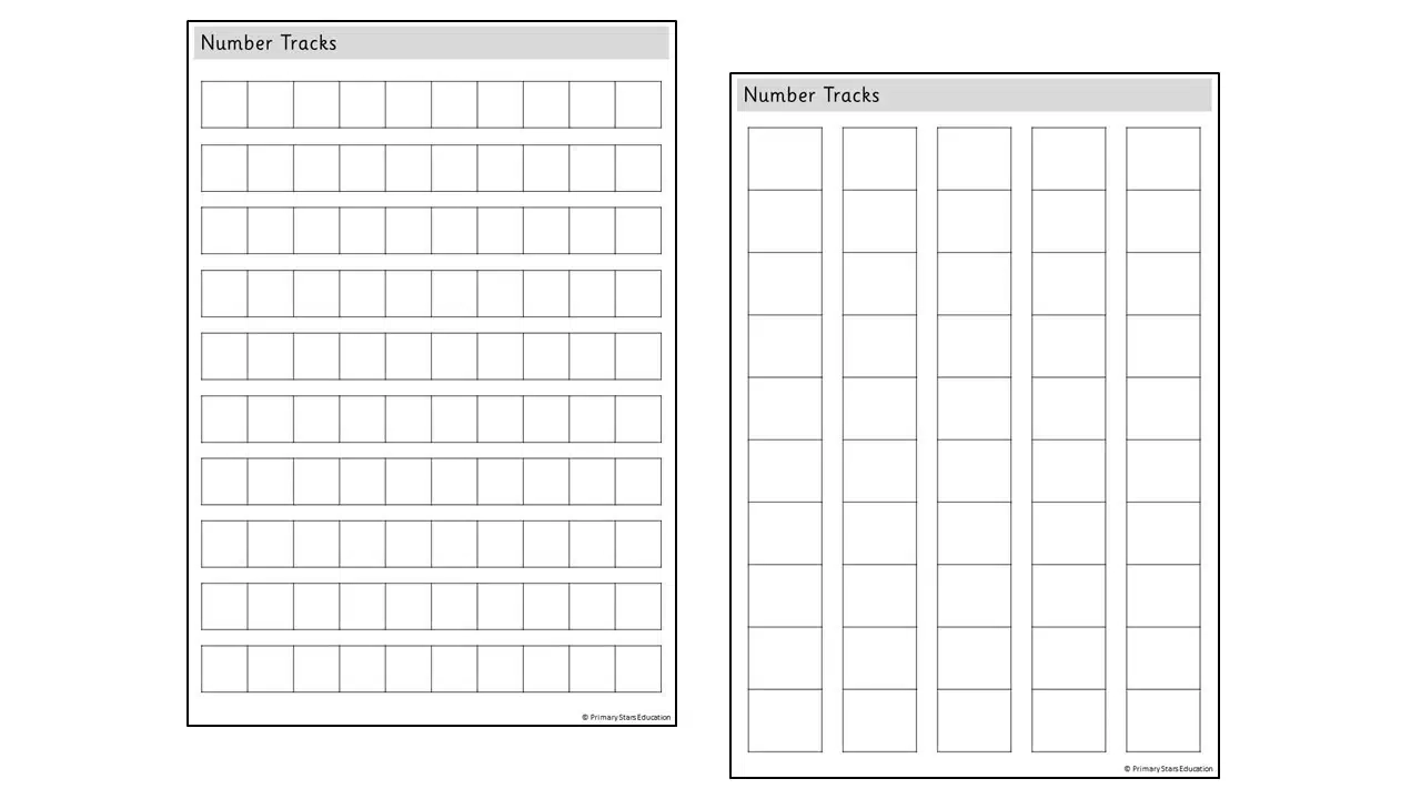 Number Tracks Template Primary Stars Education