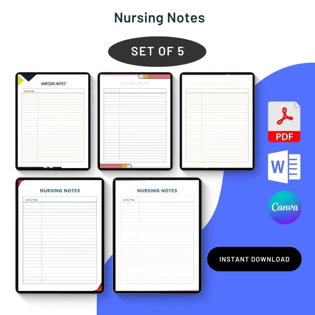 Free Printable Blank Nurses Notes