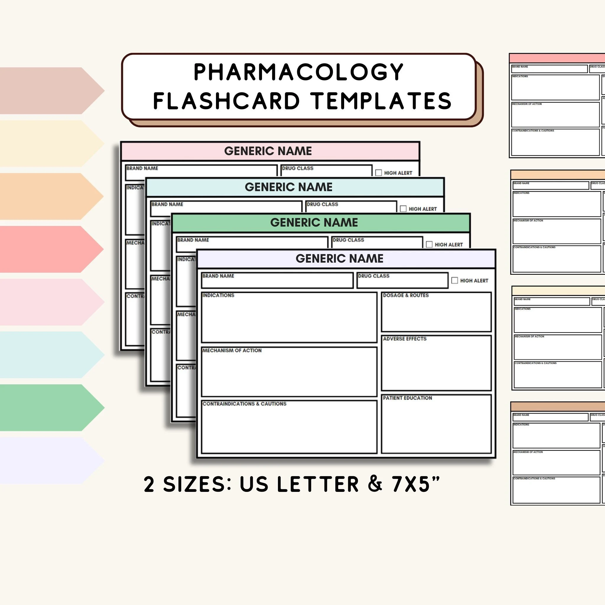 Nursing Student Flash Cards Etsy