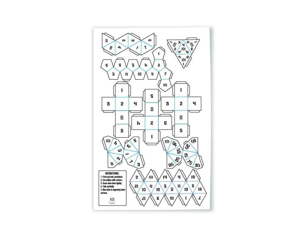 OC Full Set Of Printable Foldable Paper Dice PDF Is Free To 
