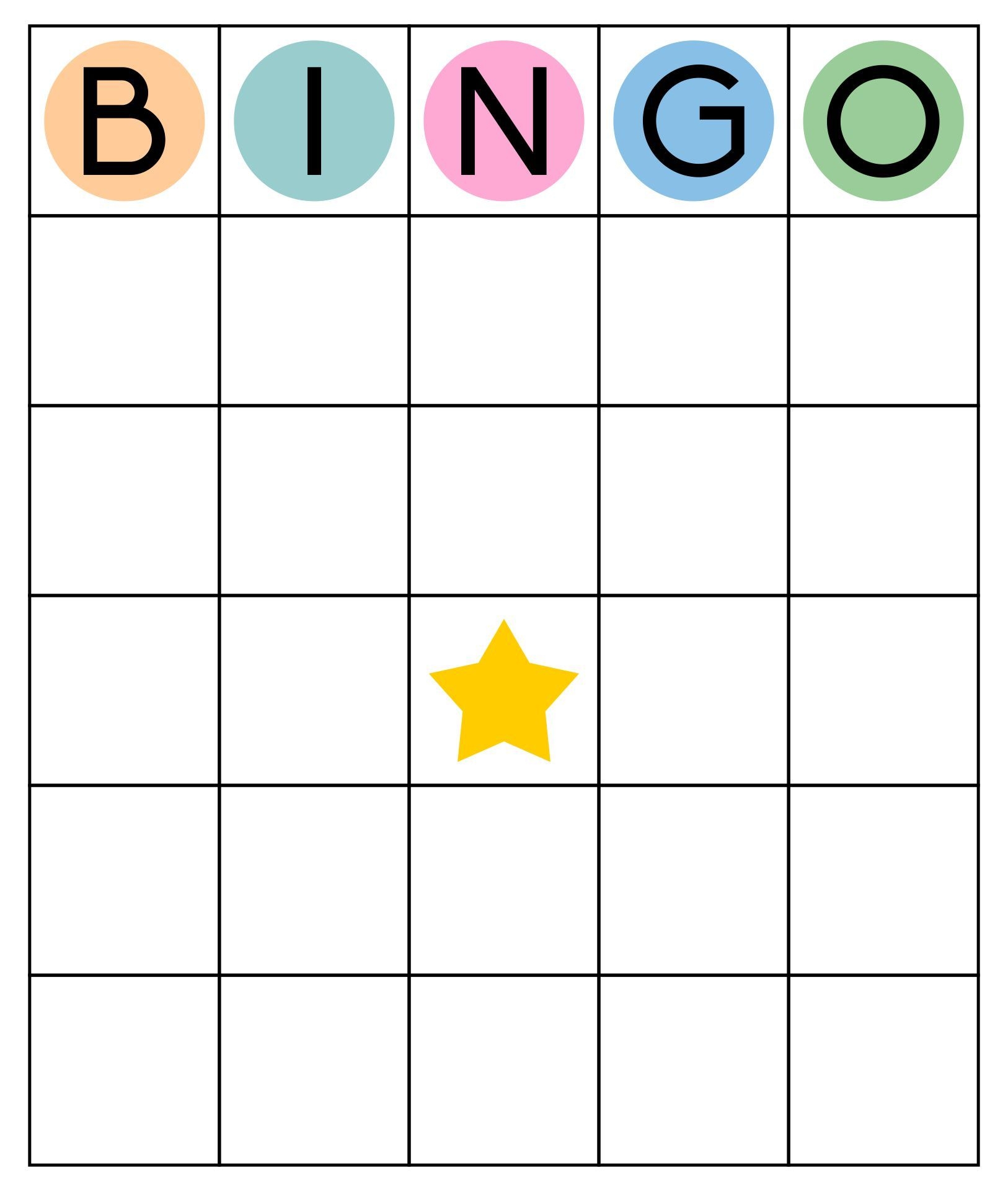 Blank Bingo Card Printable Pdf