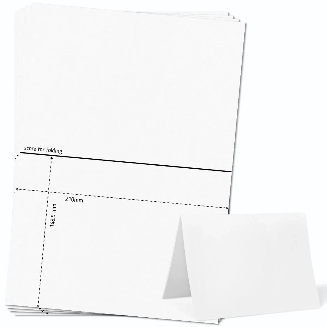 OfficeGear 25 Extra Large A5 Tent Cards With Free Template