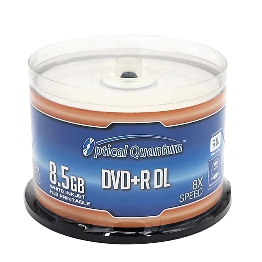 Optical Quantum 8X 8 5GB DVD R DL White Inkjet Printable Double 