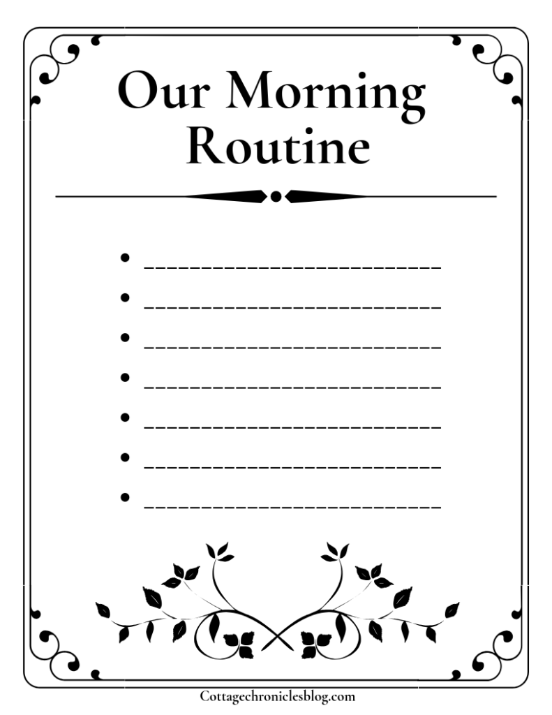 Blank Morning Routine Printable