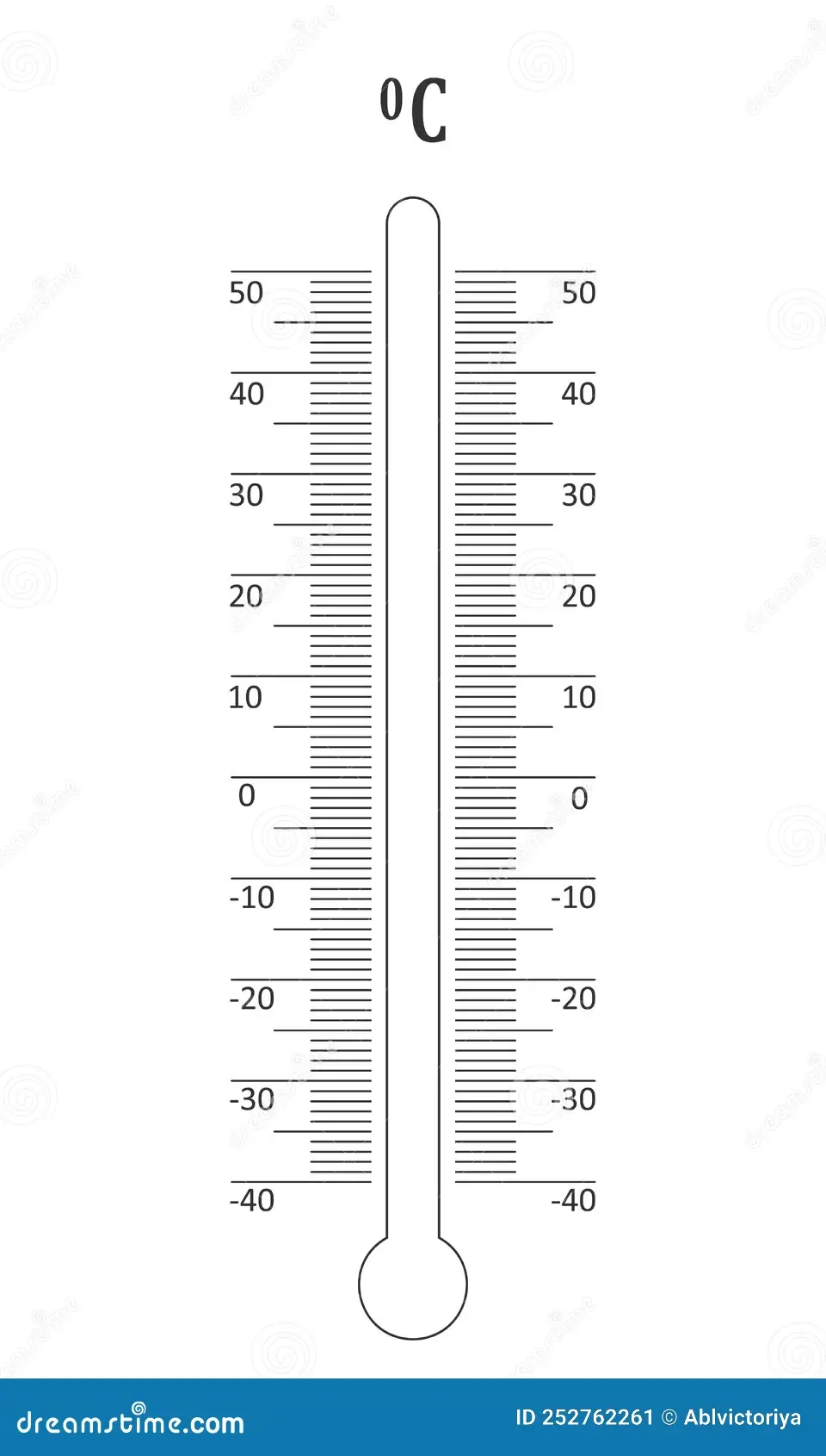Outline Celsius Meteorological Thermometer Degree Scale Graphic 